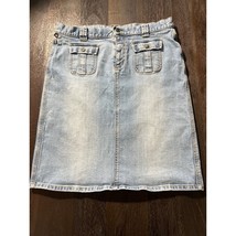 Vintage Ralph Lauren Jean Denim Skirt Midi Length 4 Pockets - $24.74