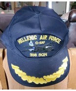 Vtg Hellenic Air Force  Dress Hat Cap . C-130 356 SQN . Greek Embroider.   - $37.39