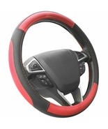 Car Steering Wheel Cover Red/Black Microfiber Leather Standard Size 15&quot; ... - $37.95 CAD
