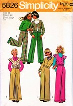 Girl&#39;s VEST, JACKET &amp; PANTS Vintage 1973 Simplicity Pattern 5826 Size 12... - £9.61 GBP