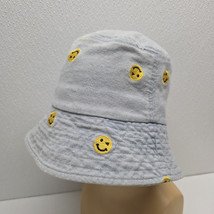 Smiley Winky Face Denim Bucket Hat Fun Novelty Retro! - £15.24 GBP