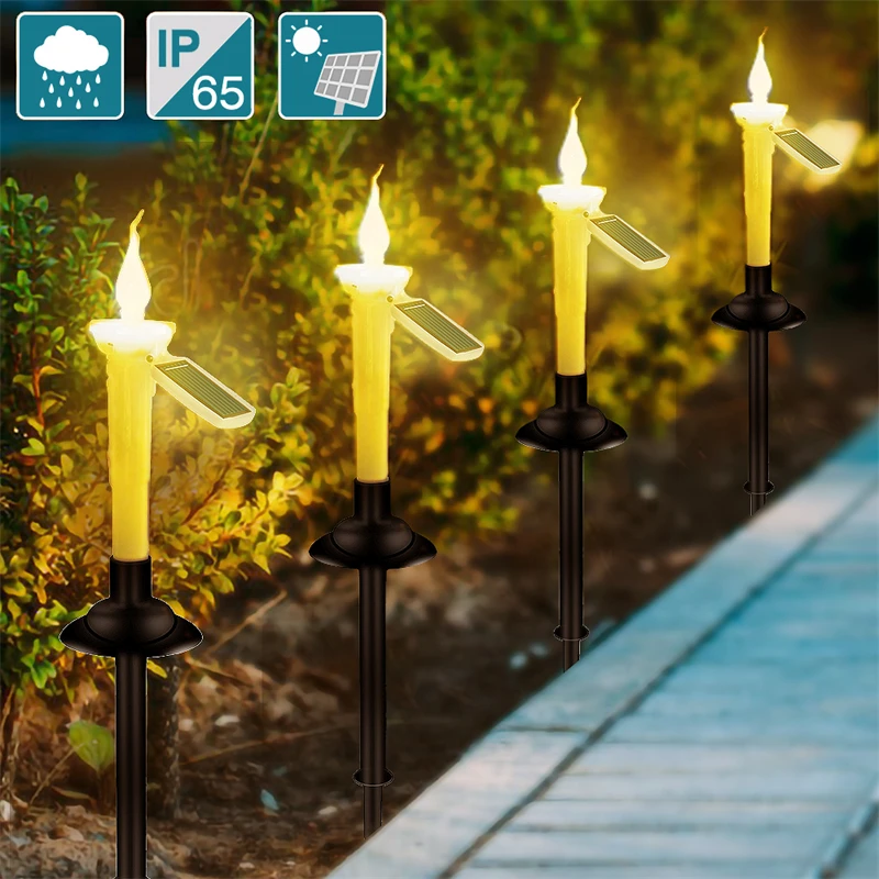 Solar Dual-purpose Candle Light with Candlesti Holders Waterproof LED So... - £46.13 GBP