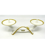 Bavarian Candle Holder Double Porcelain Alka Schlemper German Echt Gold ... - £46.09 GBP