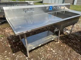 John Boos Commercial 96&quot; x 30&quot; Stainless Steel Sink w/Drainboards 2 Fauc... - $997.50