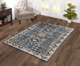 Heritage Machine-Washable 5&#39;x7&#39; Rug Treated Textured Polyester Heavy Canvas Back - £106.82 GBP