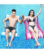 Pool Floats - Pool Floats Adult Size 2-Pack, Inflatable Pool Floats, 4-in-1 - £18.39 GBP