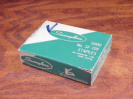 Old Partially Filled Box of Swingline SF-105 Staples, 5/16 Inch, Sawtooth Point - £6.25 GBP