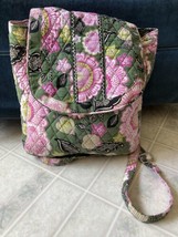 Vera Bradley Olivia Pink Green Quilted Backpack Floral Retired - £21.06 GBP