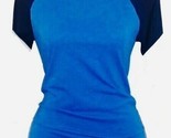 Básico Raglán Camiseta Azul Manga Corta Elástico Suave Jersey Nuevo Pequeño - $9.69
