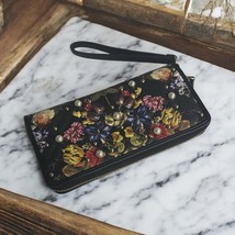 INC international concepts Black Floral Embroidered Wristlet Clutch gold... - $383.93 MXN