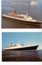 Cunard R M S Queen Elizabeth II - 2 postcard 1981  - £2.79 GBP