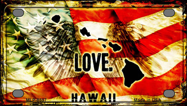 Hawaii Love Novelty Mini Metal License Plate Tag - $14.95