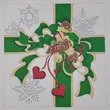 Handpainted Needlepoint Canvas Strictly XMAS Gift Pinecone Bow Snowflake... - $124.95