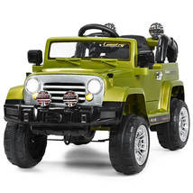 Honeyjoy 12V Kids Ride On Truck Car RC Remote w/ Light &amp; MP3 Toy Gift Green - £180.41 GBP