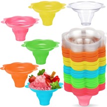 60 Pcs Flower Snow Cone Cups, Hawaiian Shaved Ice Cups Flower Cups Ice Cream Cup - $23.99