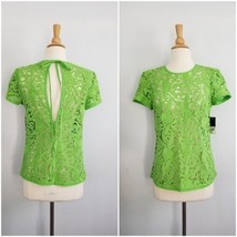 Juicy Couture  sour apple green GUIPUERE LACE TEE top size 6 new $138 rare - £53.80 GBP
