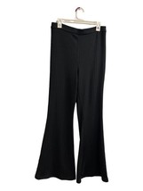 Stylestalker Pants Womens Black Ribbed Sweater Knit Wide Leg Trousers Ba... - $29.41