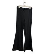 Stylestalker Pants Womens Black Ribbed Sweater Knit Wide Leg Trousers Ba... - $29.41