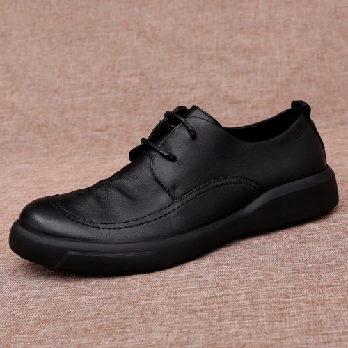 Genuine Leather Men&#39;s Business Casual Shoes British Style Comfortable Cowhide Th - £76.97 GBP