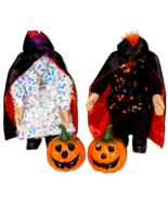 Headless Pumpkin Dolls Ghost Figurines Sequins Pumpkins Dracula Capes Ha... - £15.60 GBP