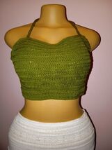 Crochet crop top, summer top, summer vest, halter top - $40.00