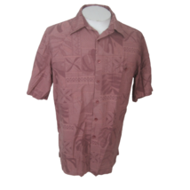 Kona Kai vtg Men Hawaiian camp shirt p2p L 23 aloha luau tropical jacquard rose - £19.60 GBP