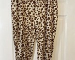 AnyBody Off White with Brown Animal Print Knit Jogger Pants Size XL - $9.49