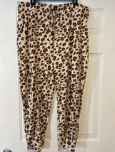 AnyBody Off White with Brown Animal Print Knit Jogger Pants Size XL - £7.58 GBP