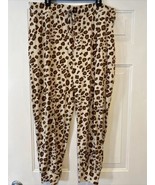 AnyBody Off White with Brown Animal Print Knit Jogger Pants Size XL - £7.41 GBP