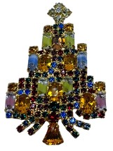 Dominique Signed Vintage Christmas Tree Pin Brooch Candle Design Holiday... - £159.86 GBP