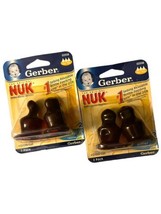 Gerber NUK Size 2 - 2 Pack Latex Orthodontic Nipples Cross Cut Fast Flow... - £18.38 GBP