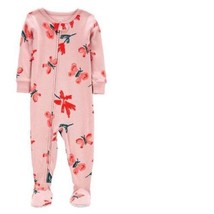Girls Pajamas Carters Long Sleeve Footed 1 PC Pink Butterfly-size 3T - £14.24 GBP