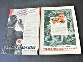 1930s Texaco Fire-Chief Gasoline Texaco- that means Serv. (2) Magazine Page Ads. - £7.87 GBP