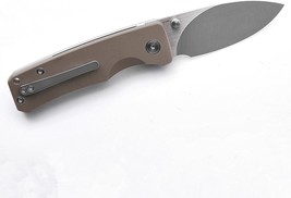 Miguron Knives Pelora Folding Knife 3.25&quot; 14C28N Satin Blade Tan G10 Han... - $110.69