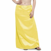 Women Silk Petticoat Saree Underskirt Free Size Silk Palin Petticoat Yellow - $9.88