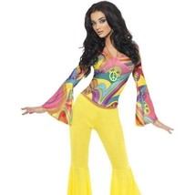 70s Groovy Babe Costume Adult Yellow with Black - £29.96 GBP