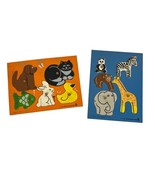 Vintage 1977 Judy Instructo Wooden 5-Pc Puzzles Pets &amp; Zoo Animals - $553.61 MXN