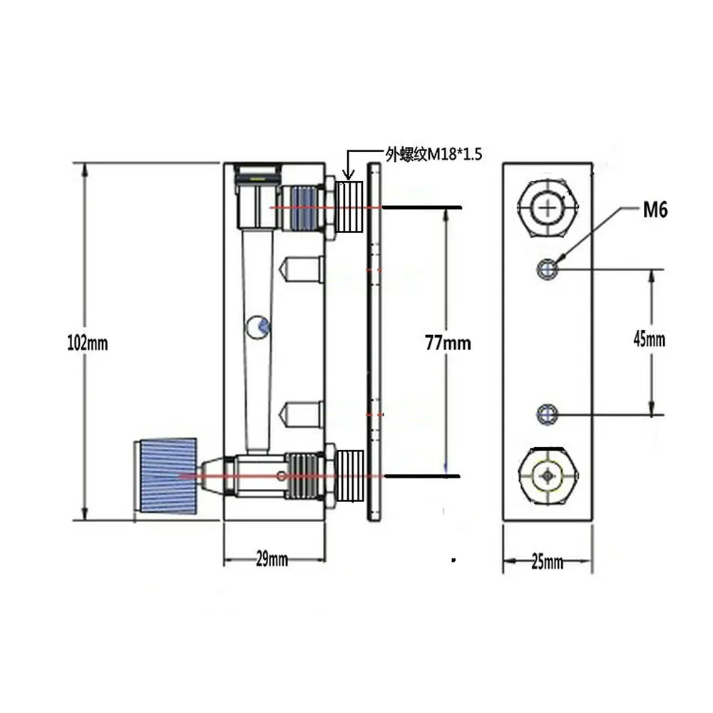 House Home 2-20 4-40 6-60 10-10LPH LZM-6T Water Panel Flowmeter Rotameter With V - £49.56 GBP