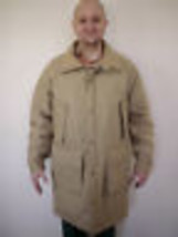 Vintage Lands End Wool Lined Nylon Parka Long Warm Khaki Mens Jacket L Usa Made - £62.90 GBP