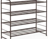 The Auledio 4-Tier Shoe Rack, Stackable And Adjustable Multi-Function, B... - $44.93
