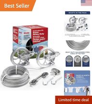 Clothesline Outdoor Heavy Duty Kit - 150 Feet Galvanized Wire Silver PVC... - $205.80