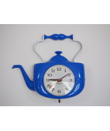 Vintage 1960&#39;s General Electric Telechron Teapot Kettle Blue wall clock ... - €73,28 EUR