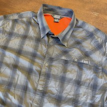 Outdoor Research Shirt Mens XL Gray Plaid Snap Button Hiking - £20.57 GBP