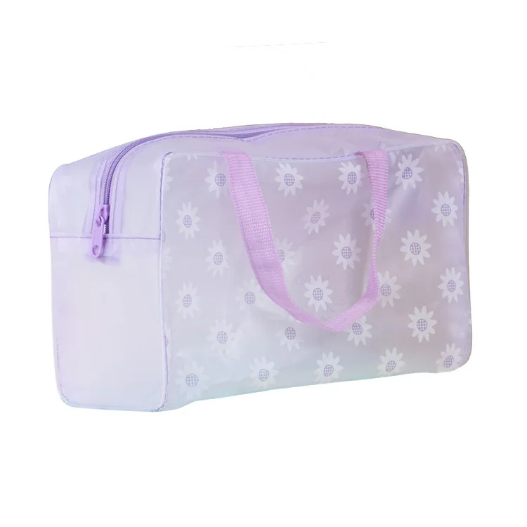 Ganizer bag toiletry bathing storage bag women waterproof transparent floral pvc travel thumb200