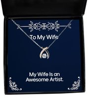 Love Wife, My Wife is an Awesome Artist, Epic Holiday Wishbone Dancing Necklace  - £39.03 GBP
