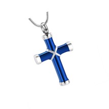 Stainless Steel Cremation Necklace Classic Cross - £51.97 GBP