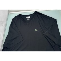 Lacoste Men T Shirt V Neck 100% Pima Cotton Black Short Sleeve 3XLB 3XL Big - $24.72