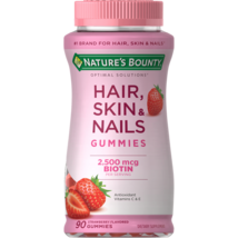 Nature&#39;s Bounty Hair Skin and Nail Vitamins With Biotin;  Gummies;  90 Count(D01 - £28.18 GBP