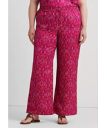 Ralph Lauren Woman Plus Size Geo-Print Satin Shantung Wide Leg Pants Siz... - $726.34 MXN