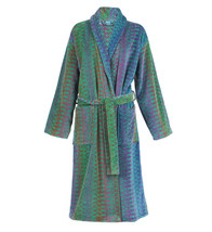 Elaiva Green Ocean Magic Bath Robe Shawl Collar Cotton Velour - Unisex - £155.00 GBP